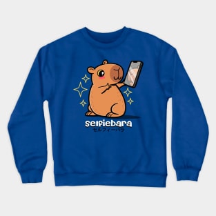 Funny Cute Kawaii Original Capybara Selfie Cartoon Crewneck Sweatshirt